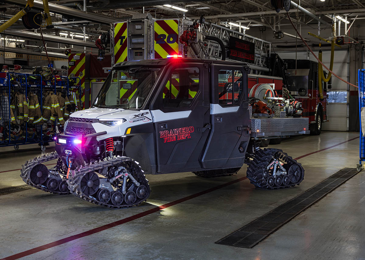 Duratracks UTV track system on a Polaris RANGER for fire, search and rescue.